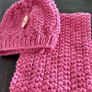 Girls scarf infinity & hat set